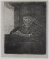 REMBRANDT VAN RIJN Self Portrait Drawing at a Window.